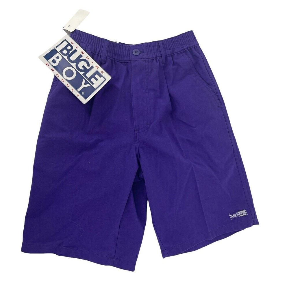 Bugle Boy Vintage 90s Shorts Purple Deadstock Boys Size Large 8.5 In Inseam NEW